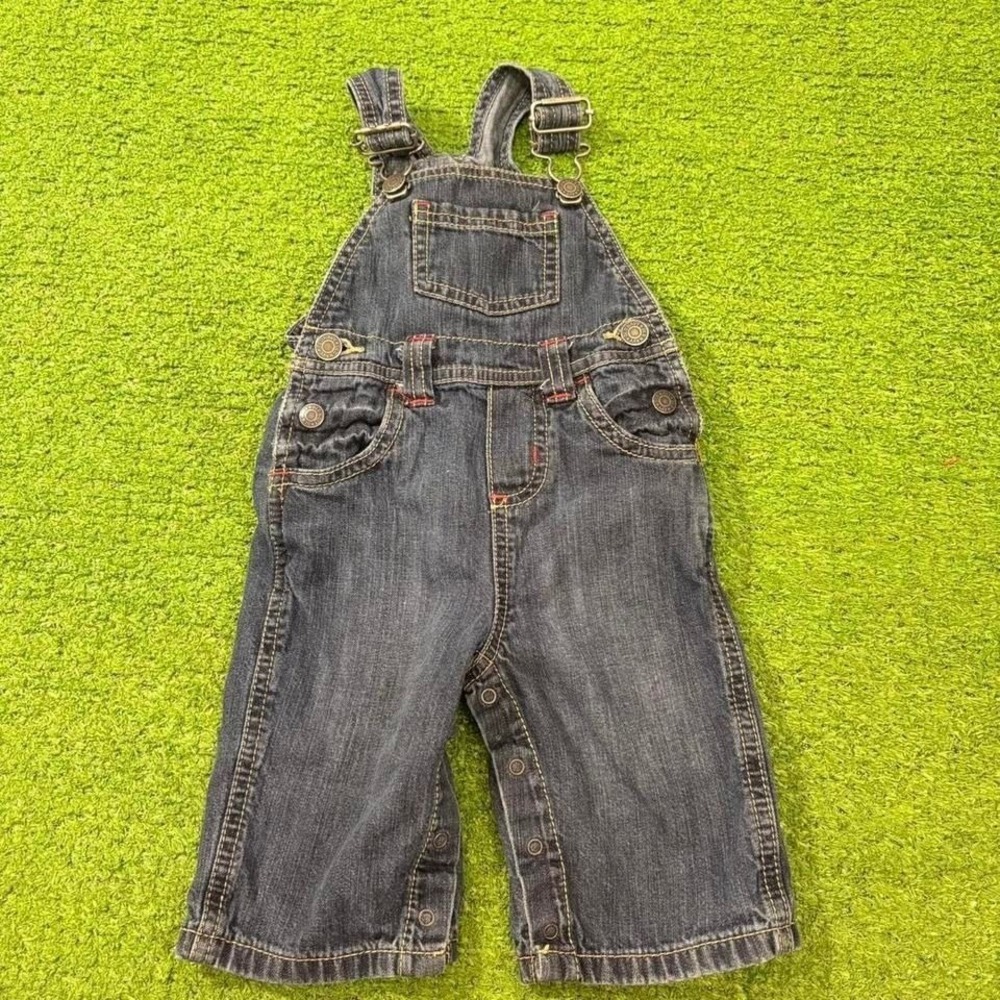 Vintage Y2K Old Navy Baby Sz‎ 3-6M Denim Overalls Baggy